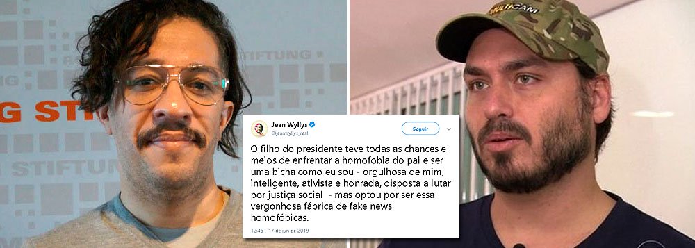 Jean Wyllys manda Carlos Bolsonaro sair do armário e ser uma bicha orgulhosa