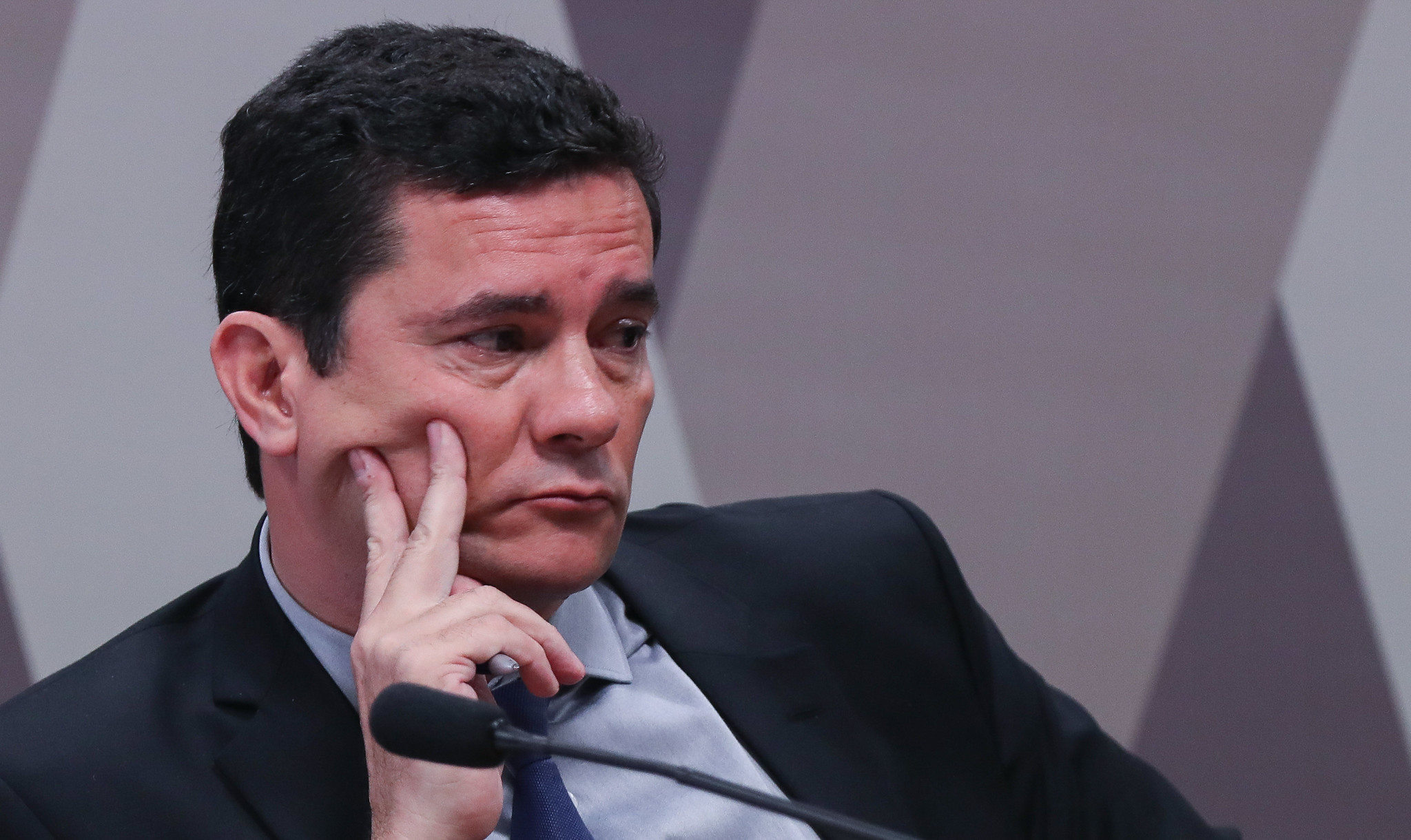 Brasília- DF. 19-06-2019- Ministro da Justiça Sergio Moro durante depoimento na CCJ dp senado.  Foto Lula Marques