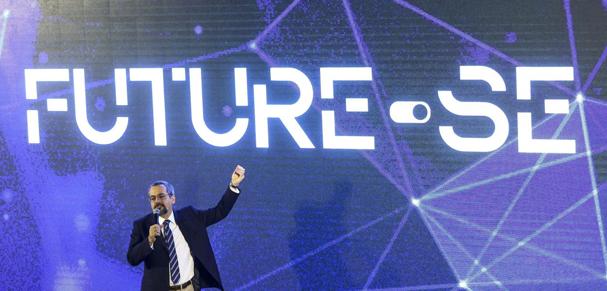 O ministro da Educação, Abraham Weintraub, durante apresentação do programa "Future-se"