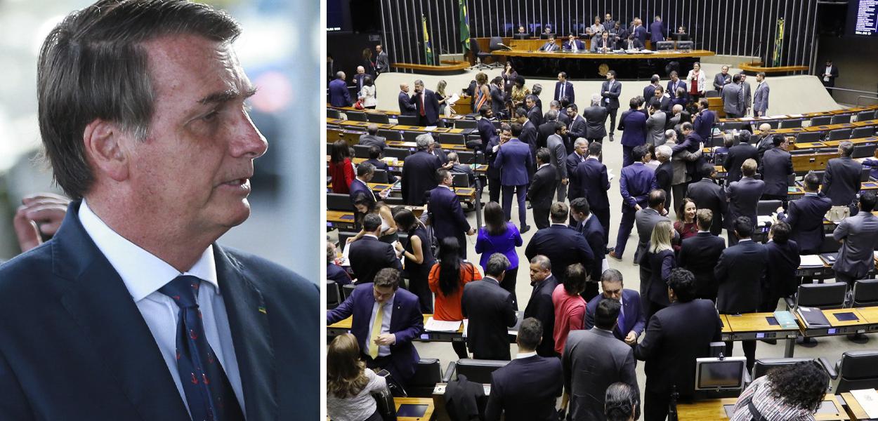 Jair Bolsonaro e plenário da Câmara dos Deputados