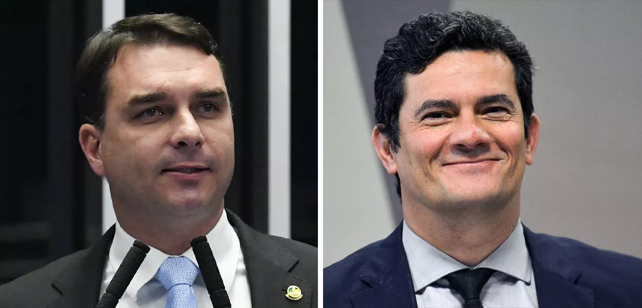 Flávio Bolsonaro e Sérgio Moro