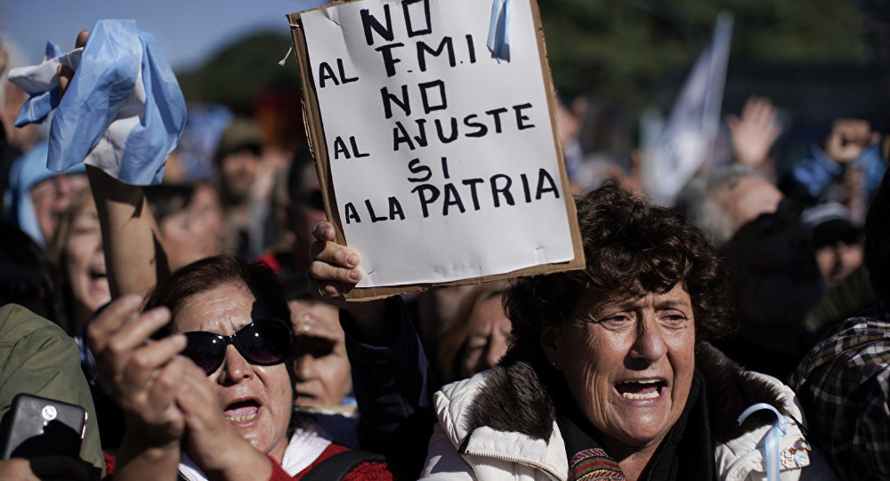 Argentina-manifestação contra FMI