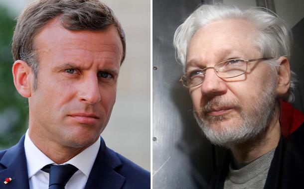 Emmanuel Macron e Julian Assange