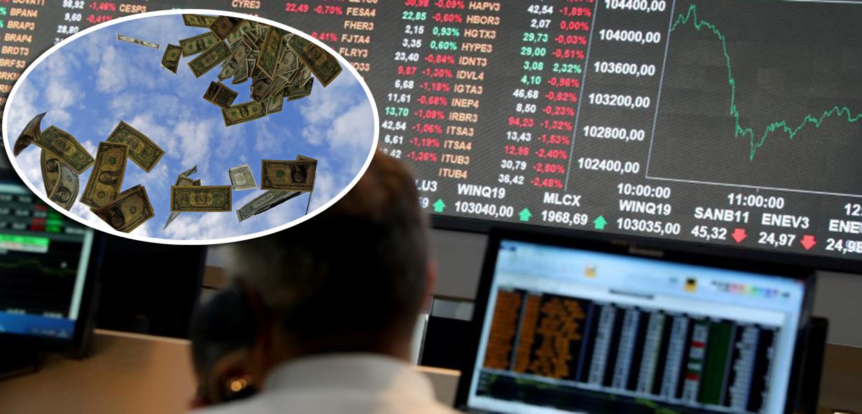 Notas de dólar e Bolsa de Valores (Foto: Reuters) Notas de dólar e Bolsa de Valores