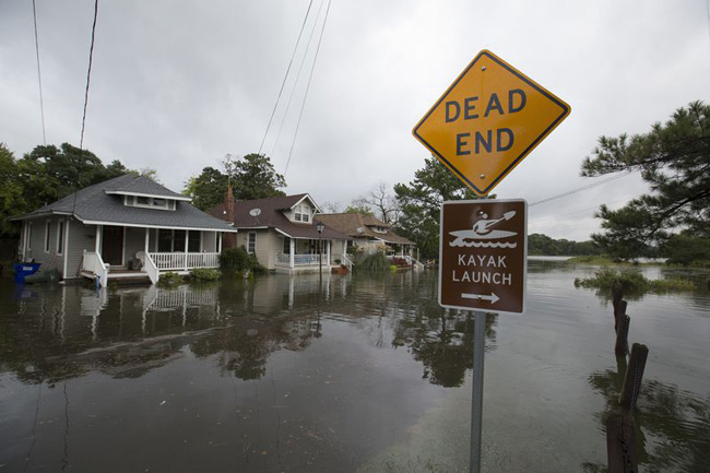 Rockport, no Texas, inundada pelo mar