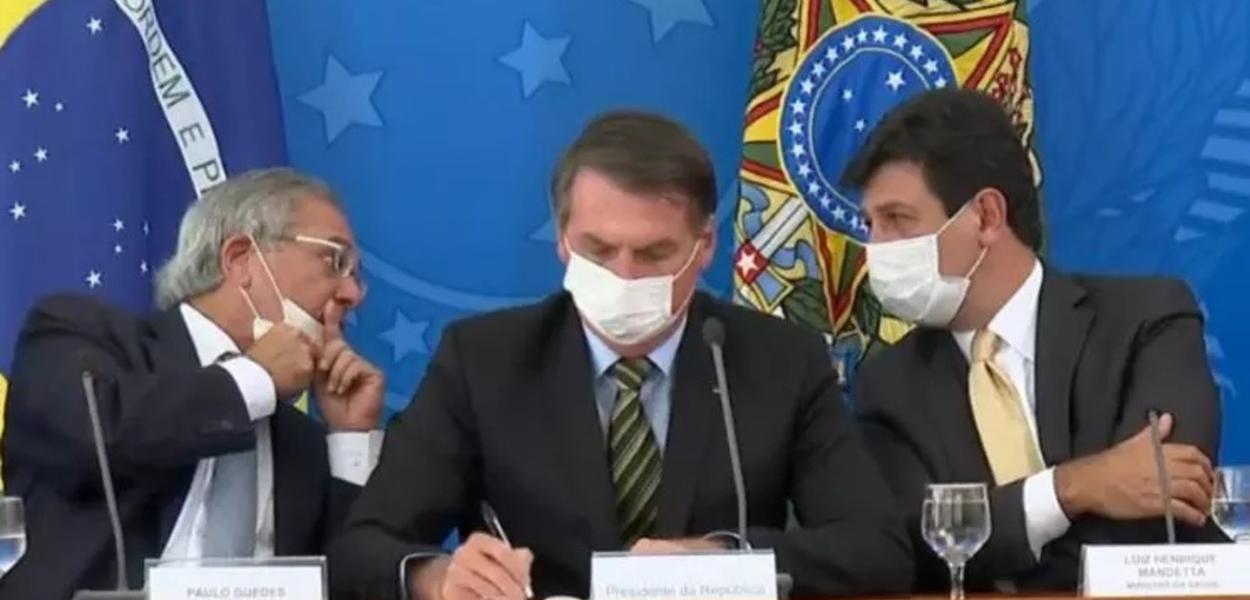 Paulo Guedes, Jair Bolsonaro e Luiz Henrique Mandetta