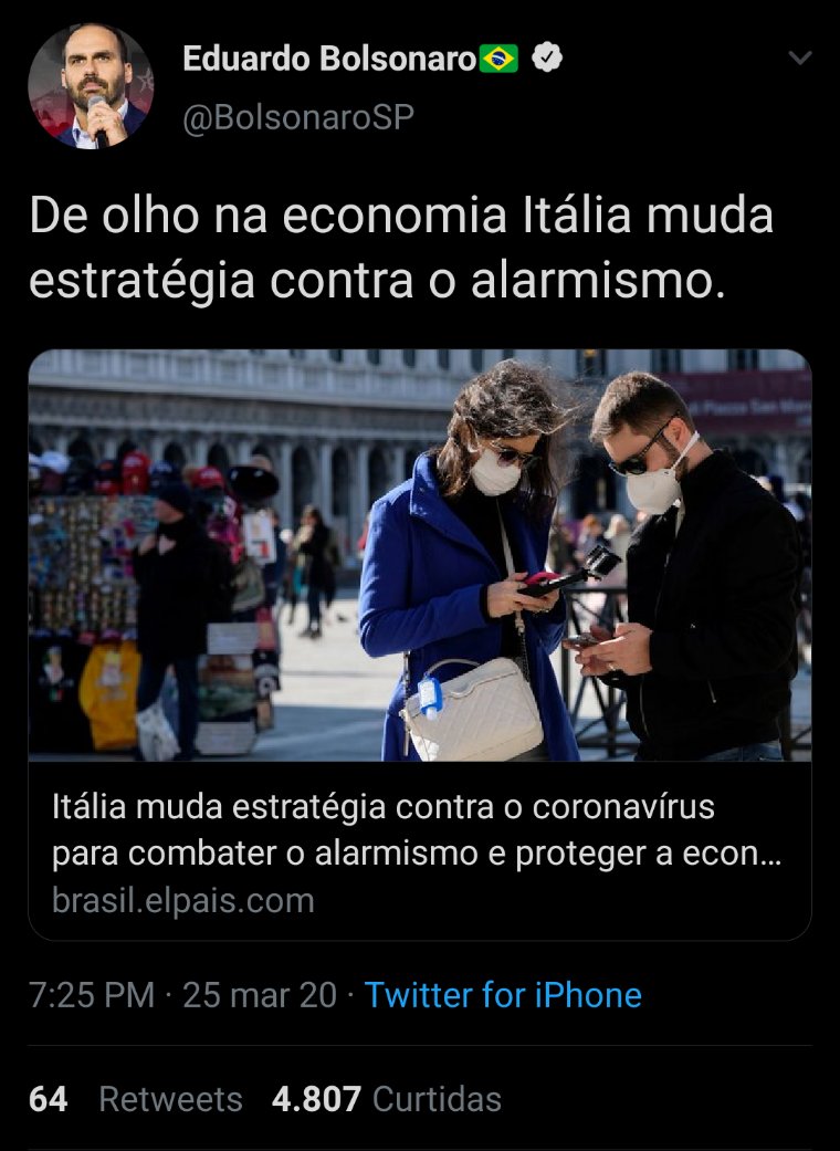 Post de Eduardo Bolsonaro