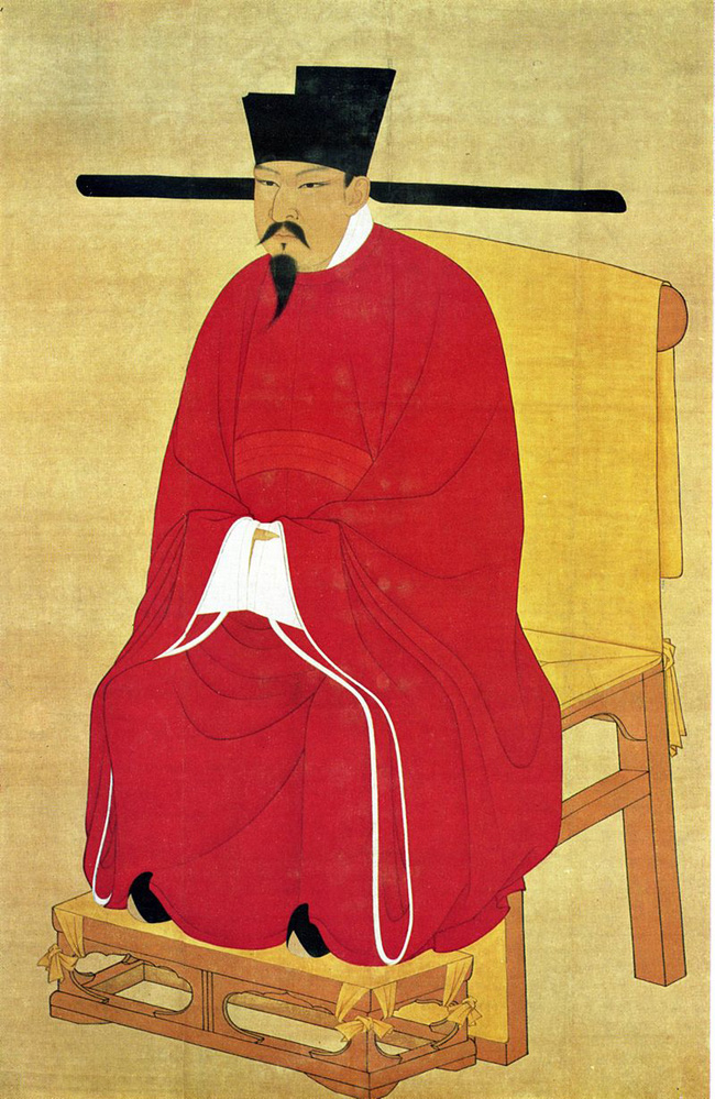 O imperador chinês Shen Zong, criador do chapéu de distância social (Ilustração)