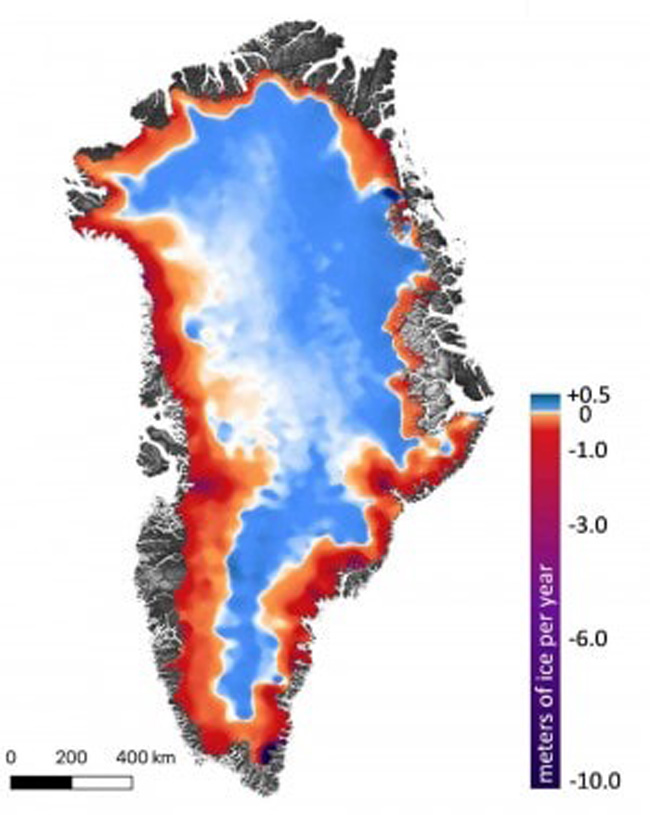 Perda de gelo na Groenlândia