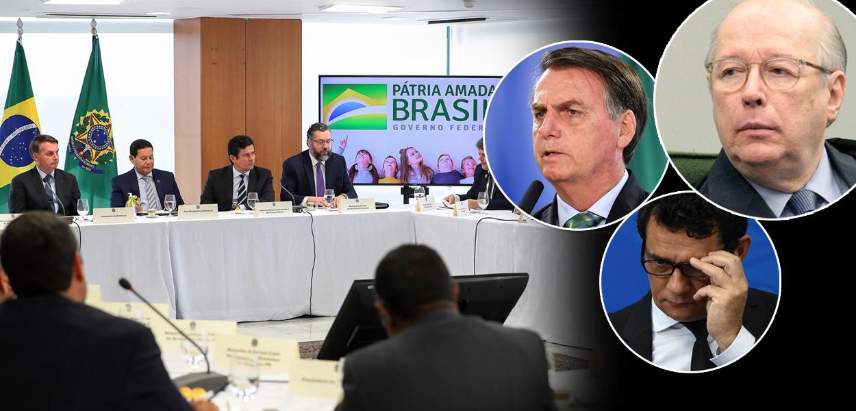 Jair Bolsonaro, Hamilton Mourão, Sergio Moro, Ernesto Araújo e Celso de Mello