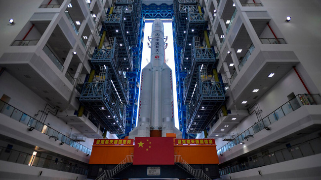 Tianwen-1 na plataforma de lançamento
