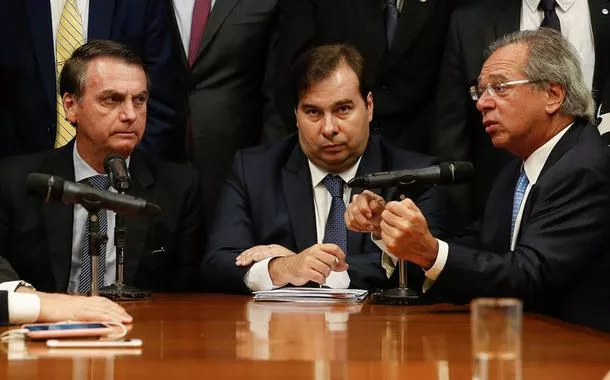 Jair Bolsonaro, Rodrigo Maia e Paulo Guedes