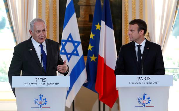Benjamin Netanyahu (Israel) e Emmanuel Macron (França)