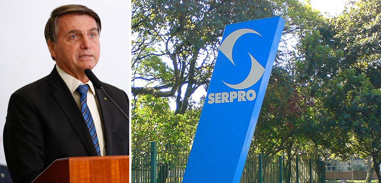 Jair Bolsonaro e fachada do SERPRO