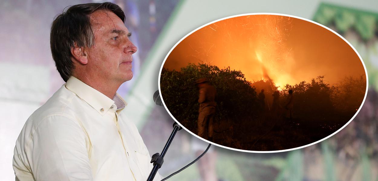 Jair Bolsonaro e queimada no Pantanal