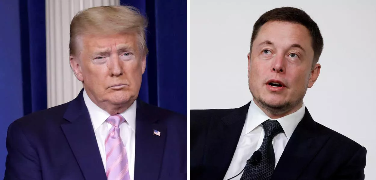 Donald Trump (à esq.) e Elon Musk