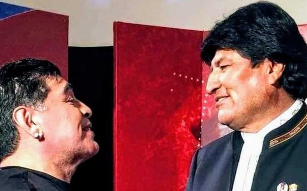 Diego Maradona e Evo Morales