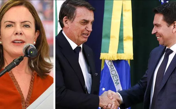 Gleisi Hoffmann, Jair Bolsonaro e Alexandre Ramagem