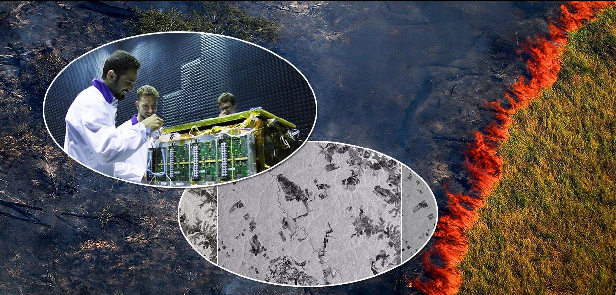 (Foto: Reuters | Iceye/Divulgação | ESA/internet/Projeto Earth Watching)