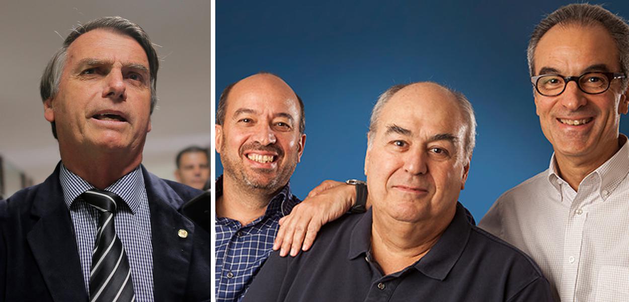 Jair Bolsonaro e a família Marinho (Foto: Divulgação - Reprodução) Jair Bolsonaro e a família Marinho