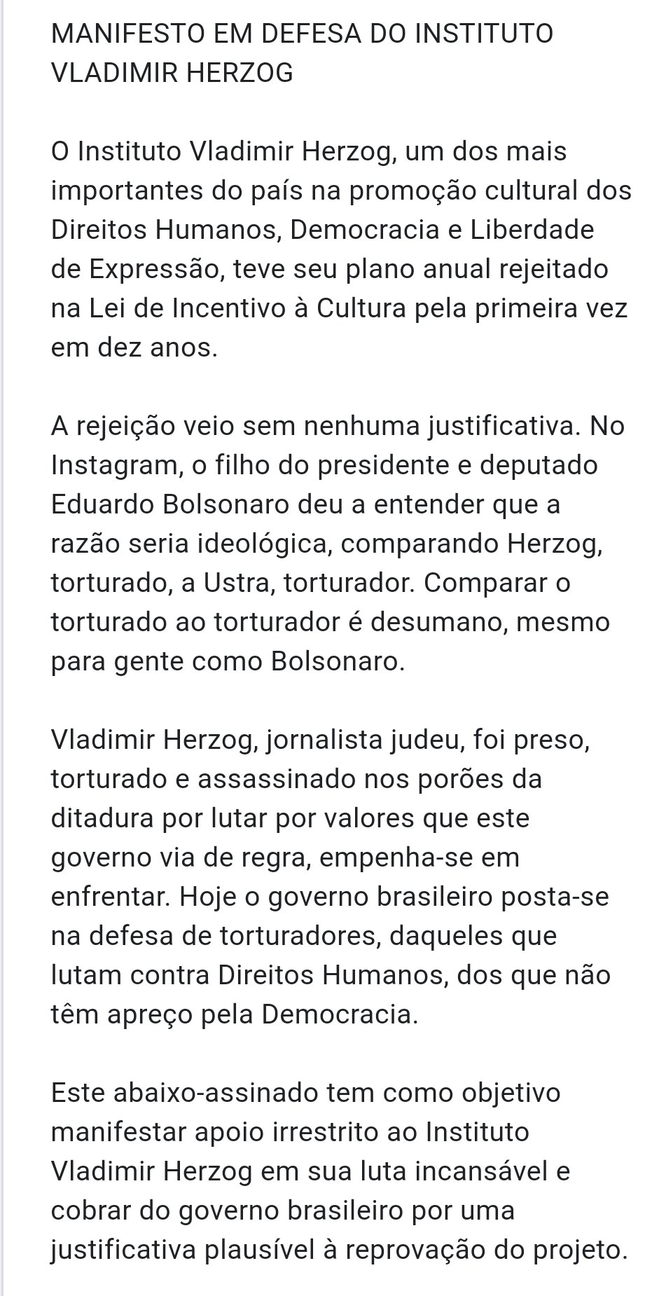 Manifesto Vladimir Herzog