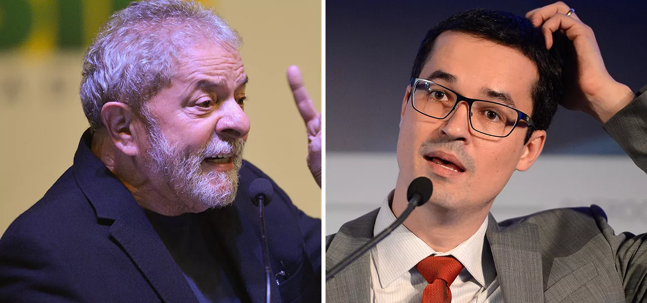 Lula (à esq.) e Deltan Dallagnol