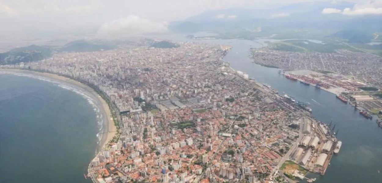 Vista panorâmica da Baixada Santista