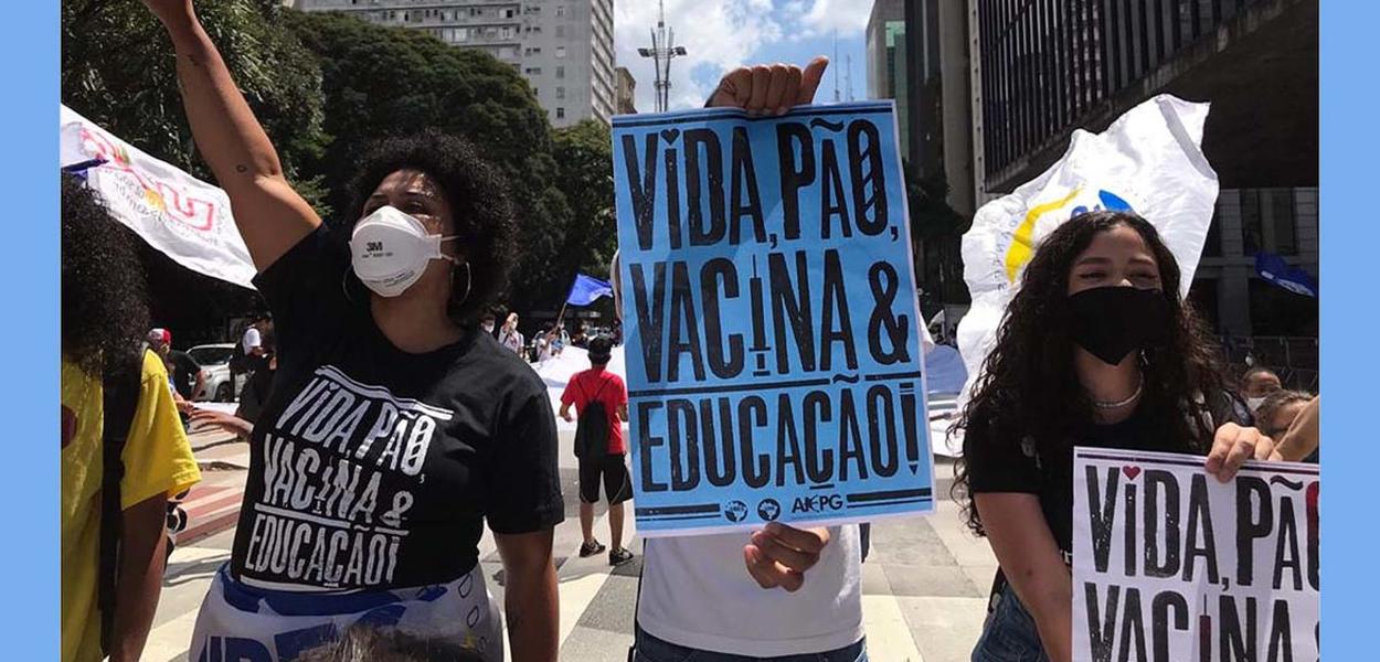 Protesto dos estudantes na Avenida Paulista