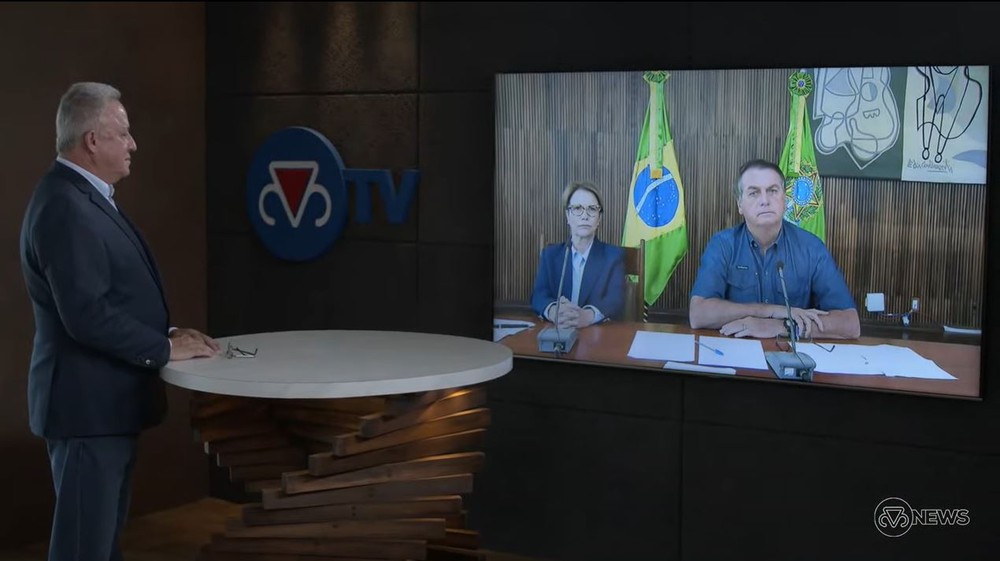 Bolsonaro falou a pecuaristas (reprodução)