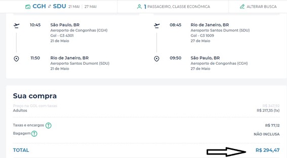 Saiba como comprar passagens aéreas de ida e volta na ponte aéreas SP/Rio por apenas R$ 294 para viagem em maio