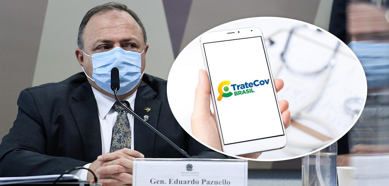 Ex-ministro Eduardo Pazuello e o aplicativo TrateCov