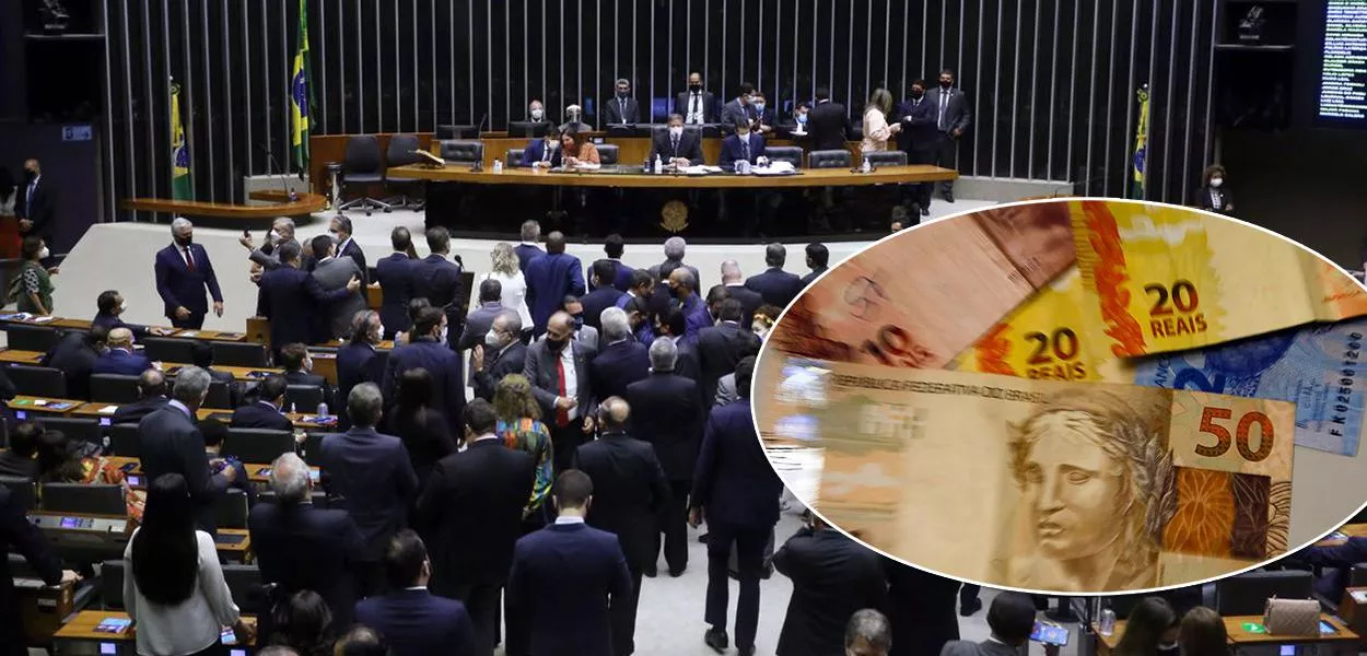 Câmara e notas de dinheiro