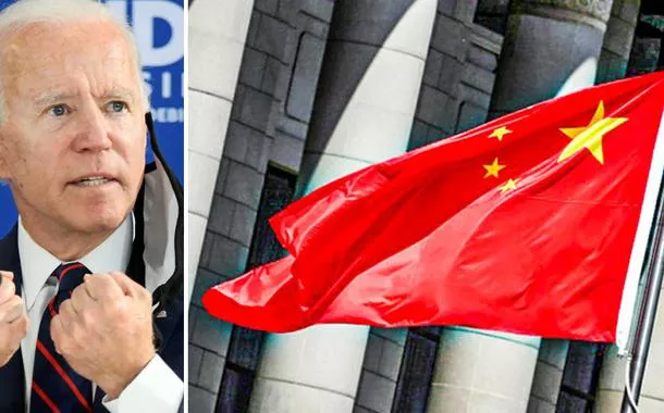 Joe Biden e bandeira da China
