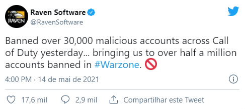 500 mil jogadores: esse é o número de usuário banidos do CoD: Warzone