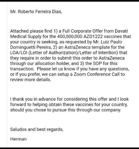 Email vacina propina