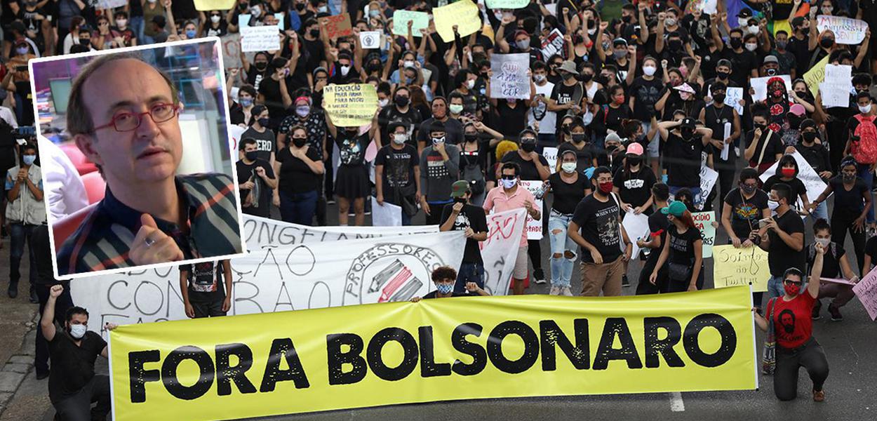 Jornalista Reinaldo Azevedo e ato pelo impeachment de Jair Bolsonaro