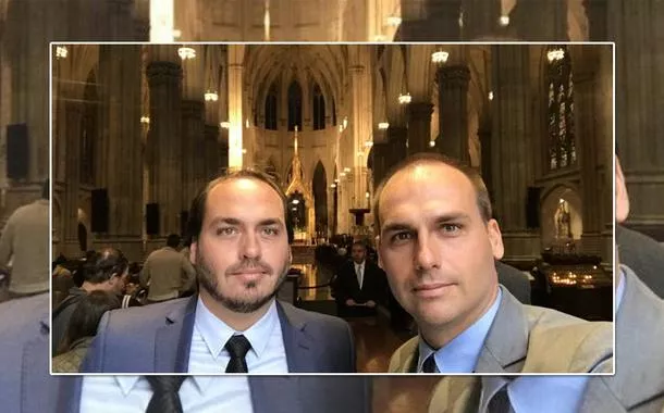 Vereador Carlos Bolsonaro e o deputado Eduardo Bolsonaro