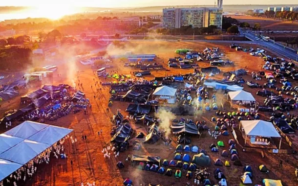 Acampamento dos povos indígenas em Brasília