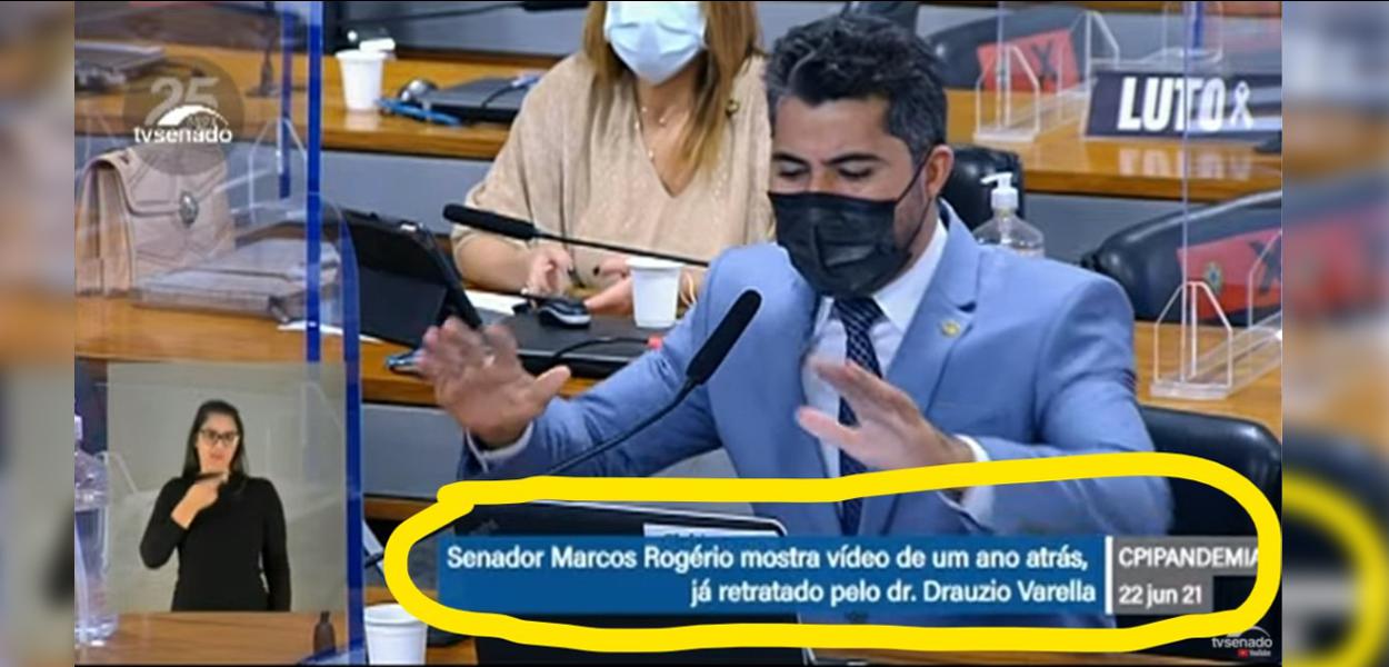 Legenda corrige fake news de Marcos Rogério na CPI