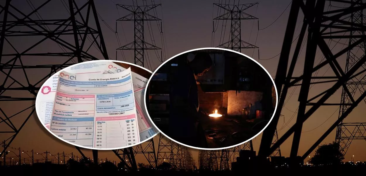 Conta de energia e linhas de transmissão