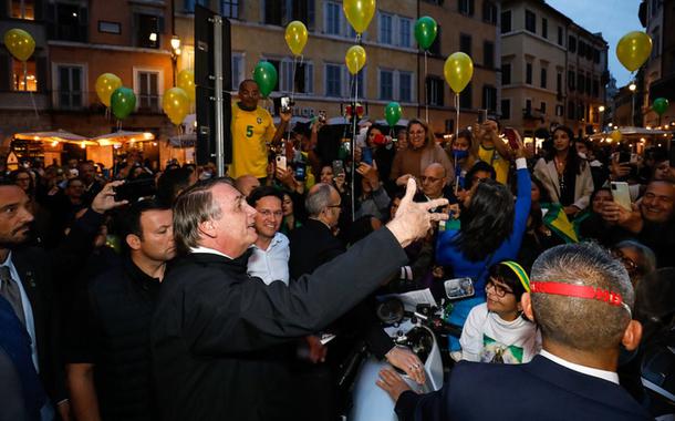 Bolsonaro em Roma pouco antes das agressões a jornalistas