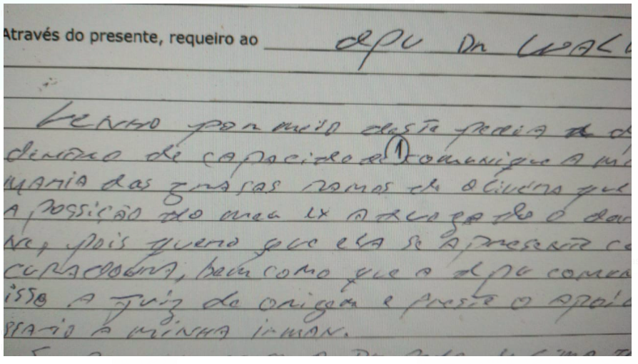 Trecho da carta em que Adélio pede o afastamento de Zanone