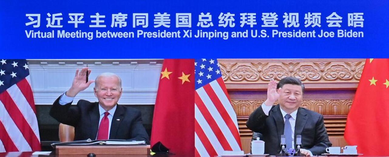 Presidentes Joe Biden e Xi Jinping (Foto: Mídia chinesa) Presidentes Joe Biden e Xi Jinping