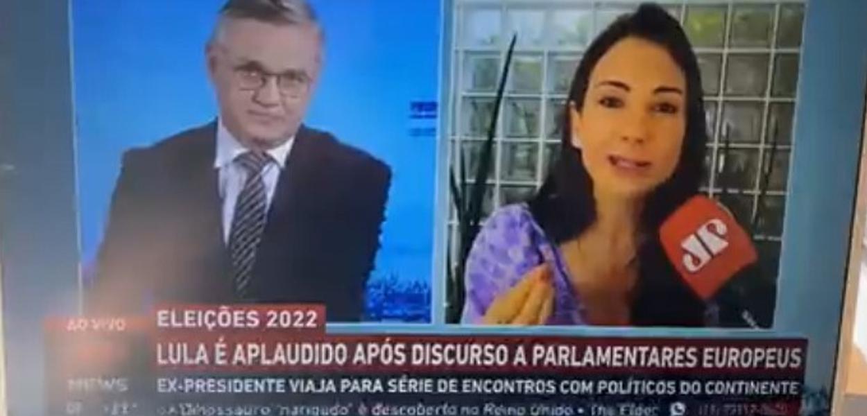 O comentarista da Jovem Pan José Carlos Bernardi e a jornalista Amanda Klein (Foto: Reprodução (Twitter)) O comentarista da Jovem Pan José Carlos Bernardi e a jornalista Amanda Klein