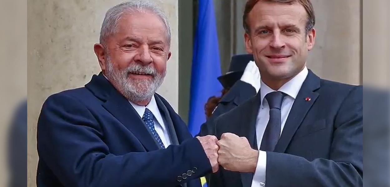 Lula e Macron (Foto: Ricardo Stuckert) Lula e Macron