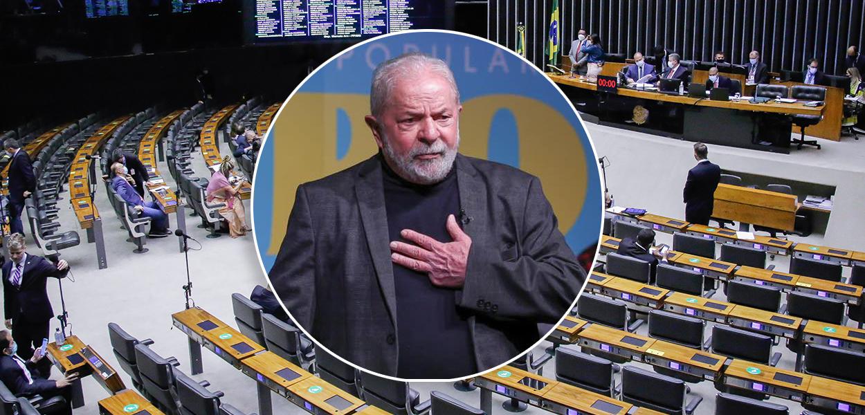 Lula e plenário da Câmara dos Deputados