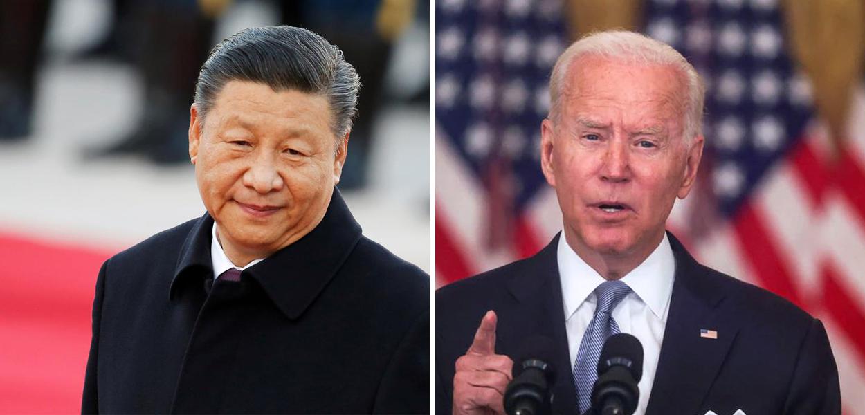 Presidentes Xi Jinping (China) e Joe Biden (EUA)