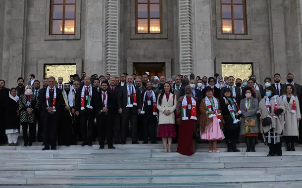 Delegação latino-americana na Conferência Internacional de Parlamentares por Jerusalém, em 30 de novembro de 2021