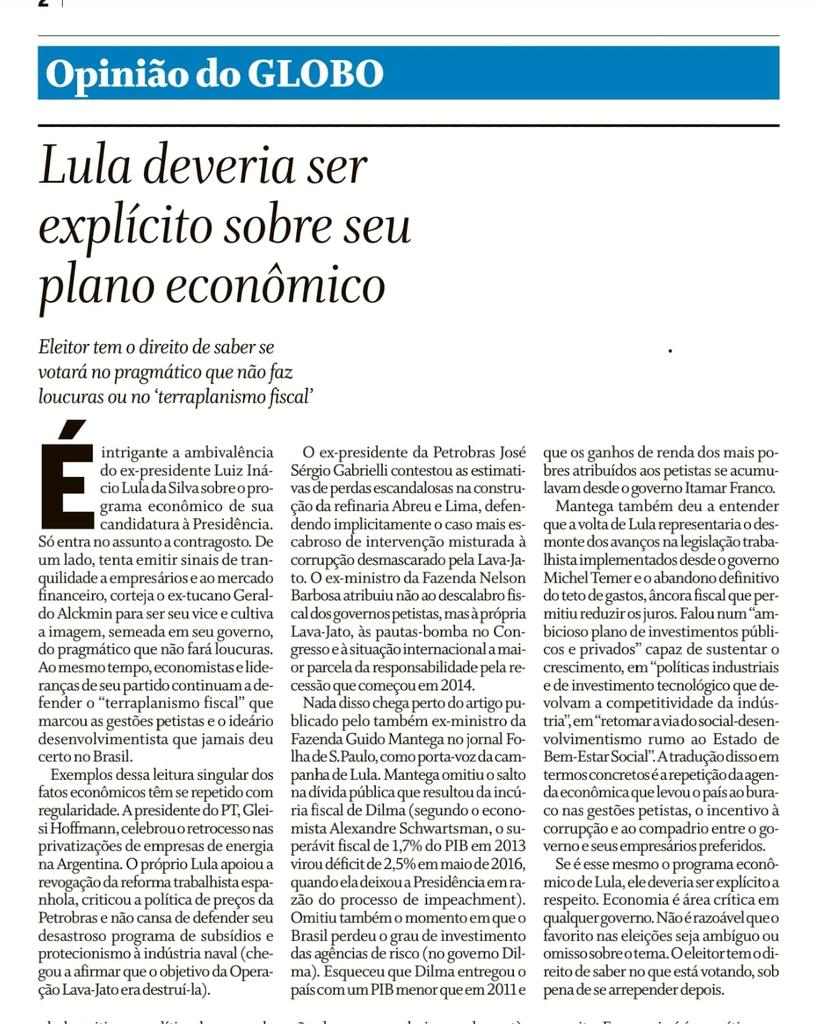 Editorial O Globo