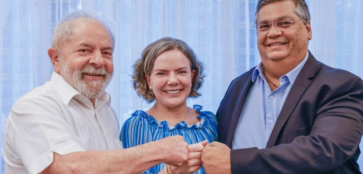 Lula, Gleisi Hoffmann e Flávio Dino